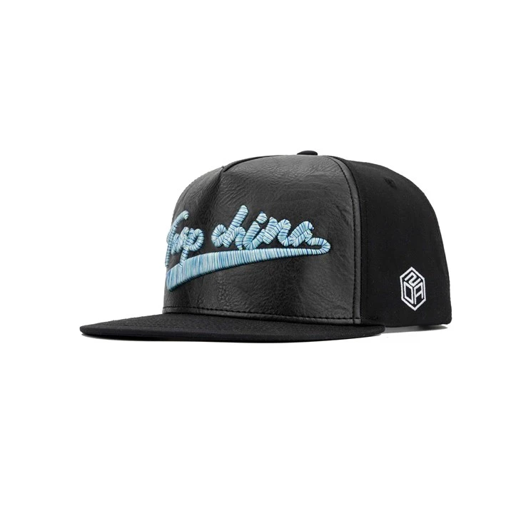 TCAP Custom Underbrim Cap Snapback Leather And Cotton Fabric 5panel Cap