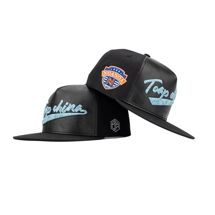 TCAP Pielāgots Underbrim Cap Snapback Ādas un kokvilnas auduma 5 paneļu vāciņš